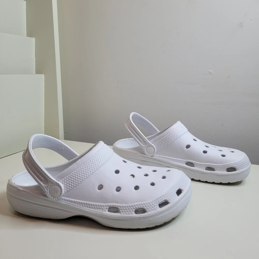 All White Off Label Slip On Clog Comfort Slingback Shoes Size Women's 8/9
